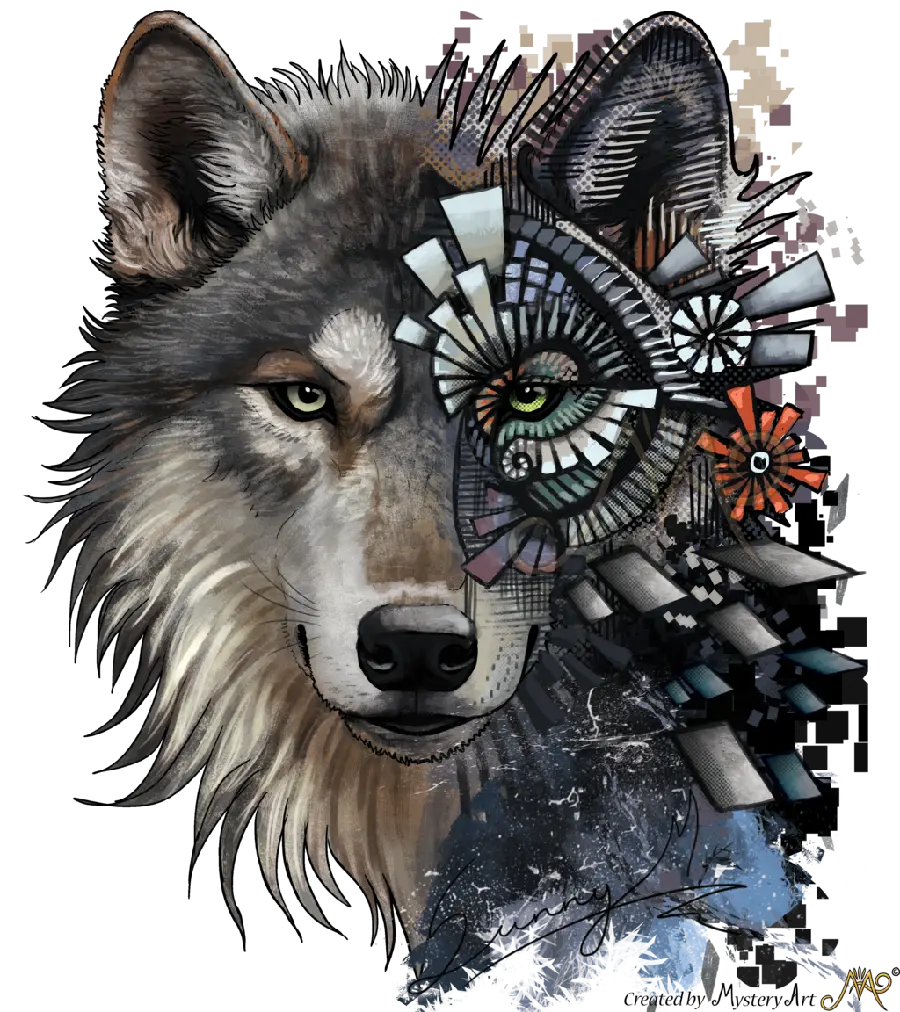 Amazing and Spectacular Background Concept of Wolf Painting for PNG Artworks