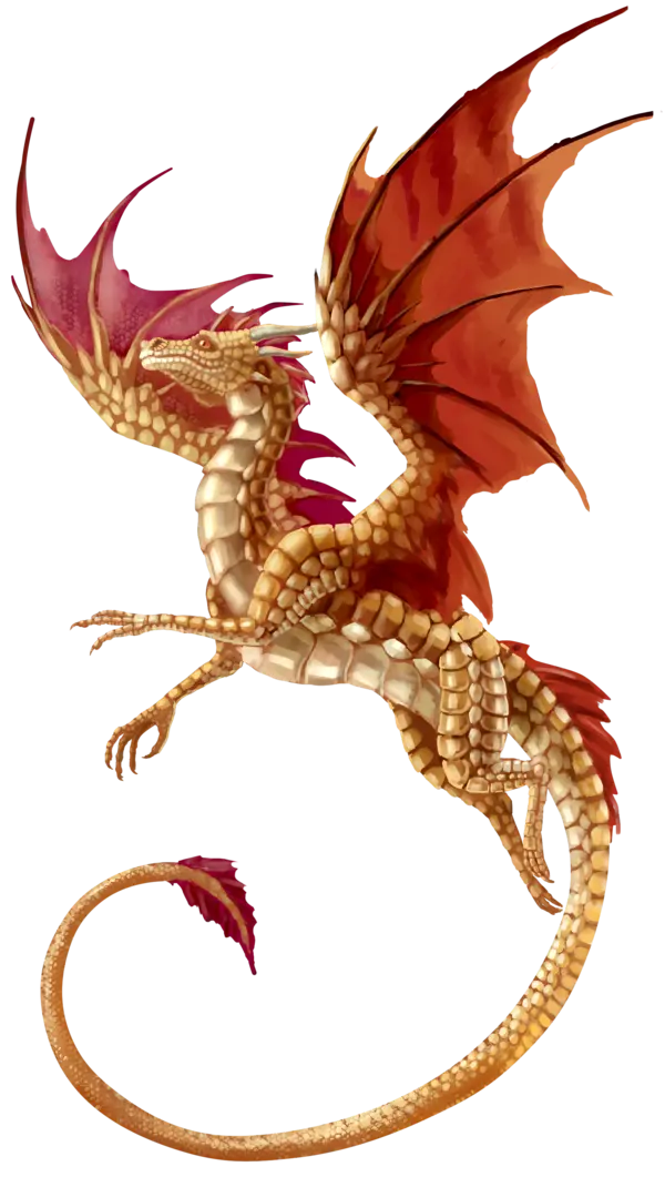 Dragon image without background with magical and enchanting movements