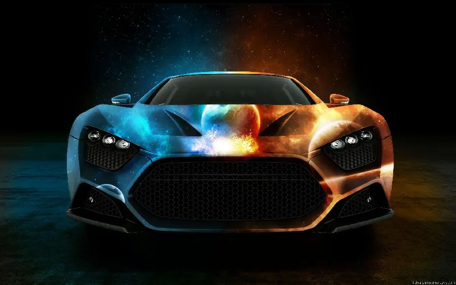 Very stylish background photo of a cool and modern car for printing a sign