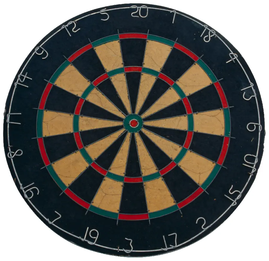 Photo of dartboard on white background