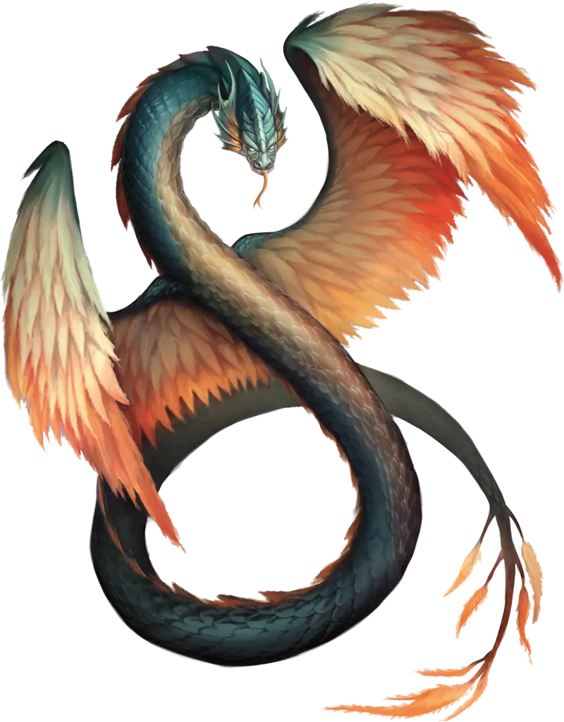 Winged dragon flying free png image download