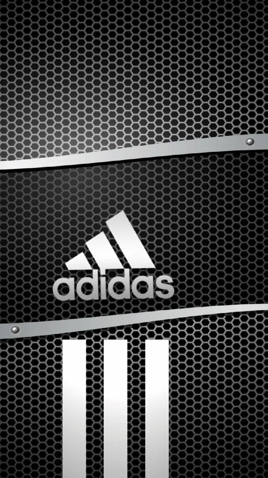 Black Background with Adidas Logo White for Samsung and iPhone