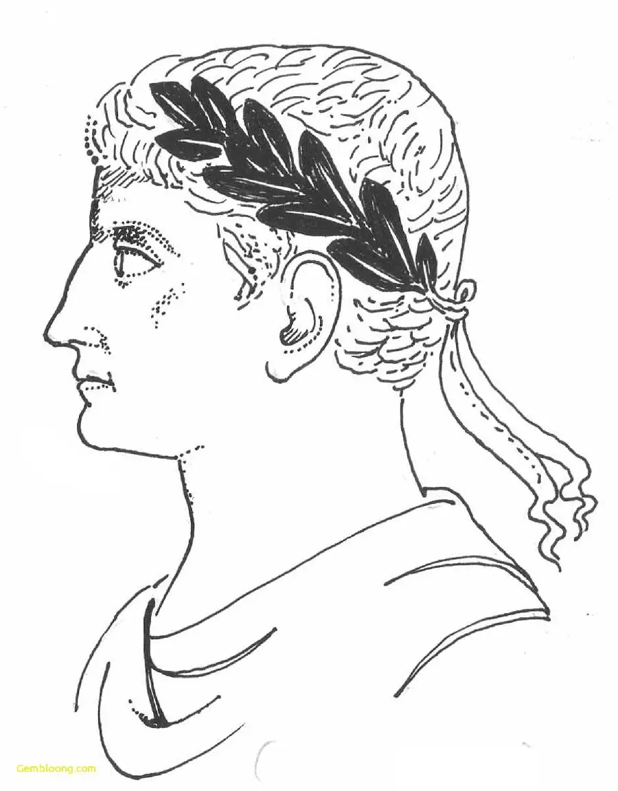 Simple drawing of Julius Caesar hacked on Roman coins