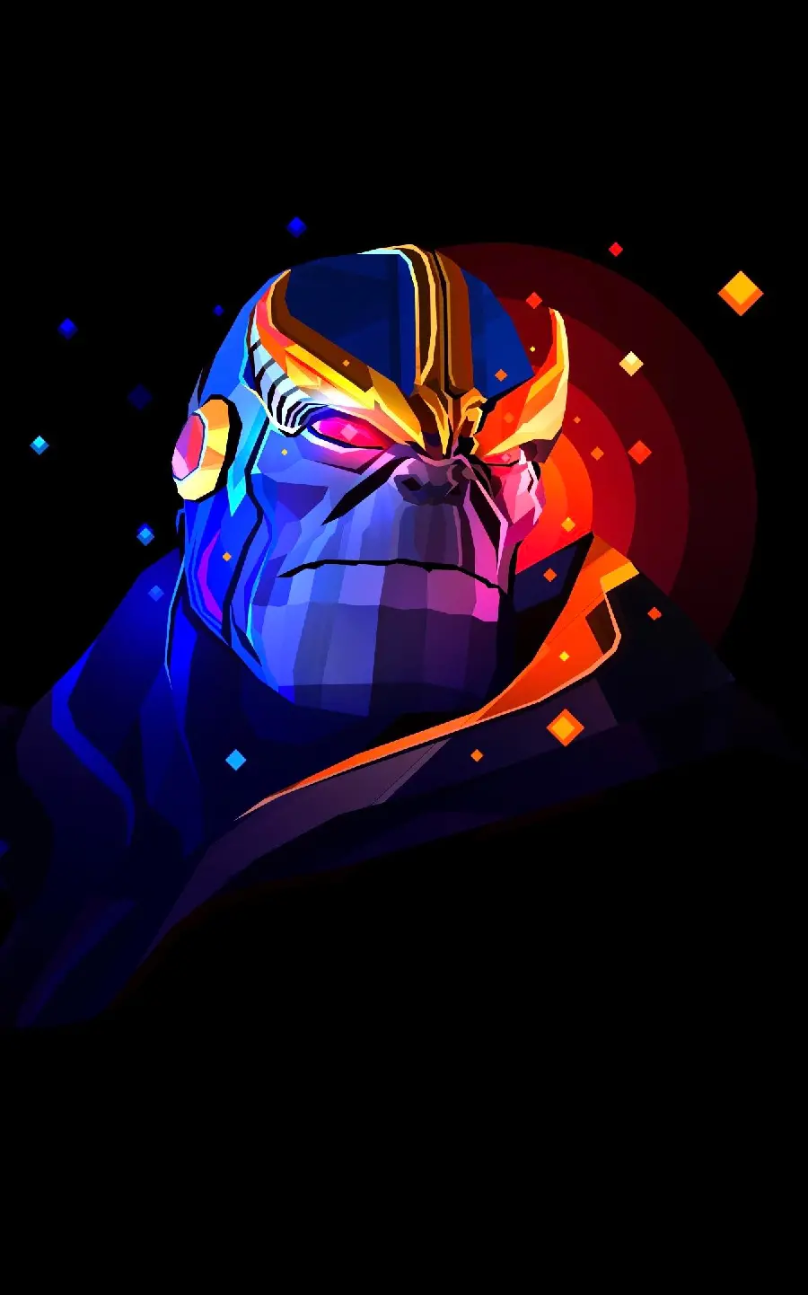 Thanos iPhone Black Background Graphic