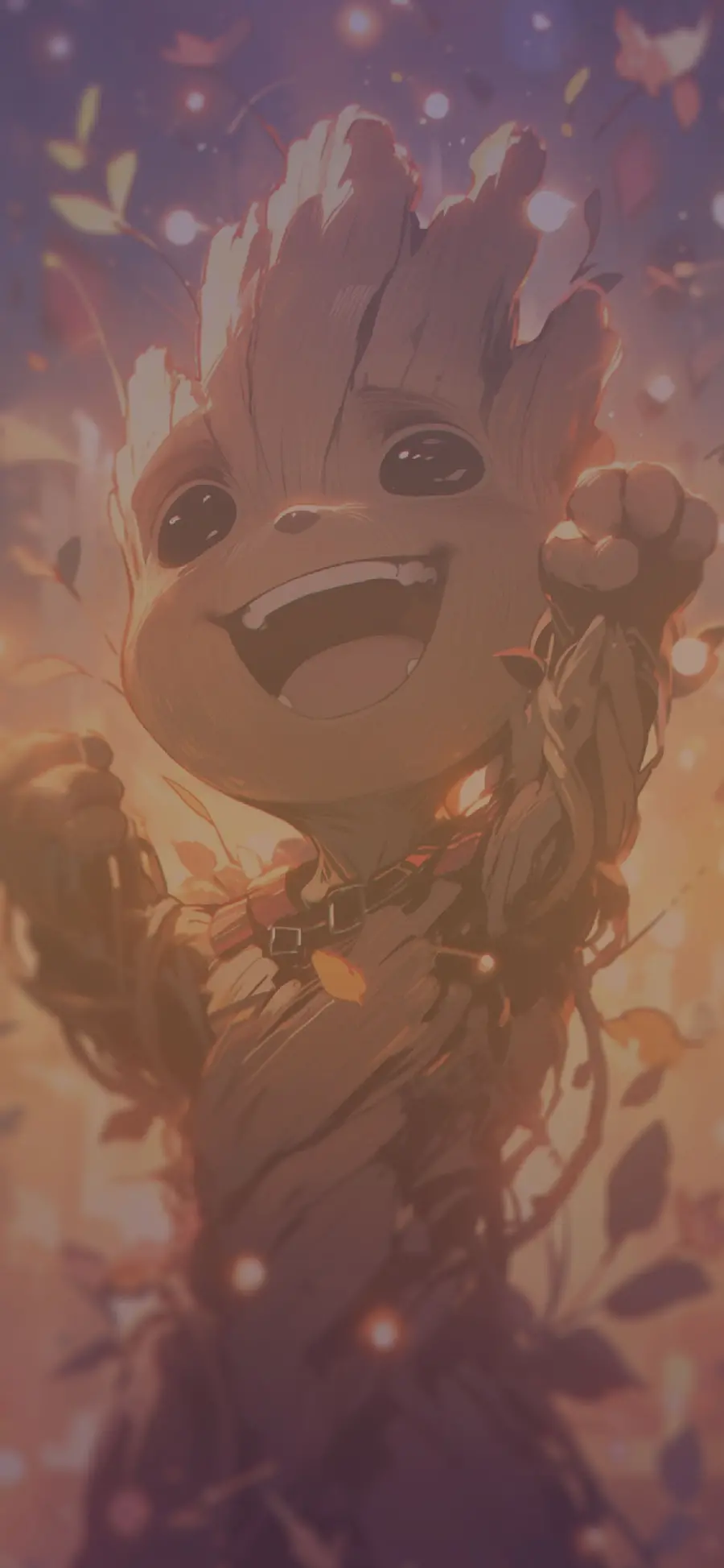 Cartoon photo Funny Groot designed for mobile 