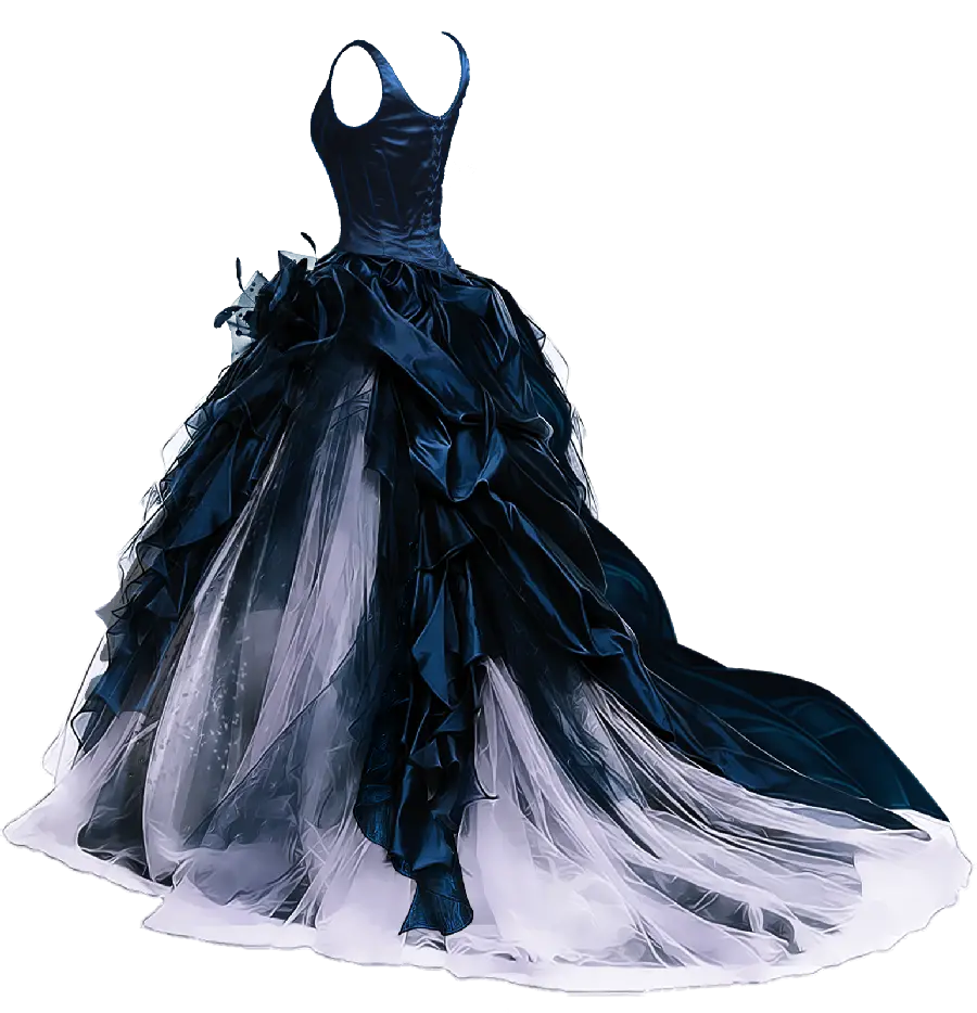 Stylish and beautiful evening dress in png format without background