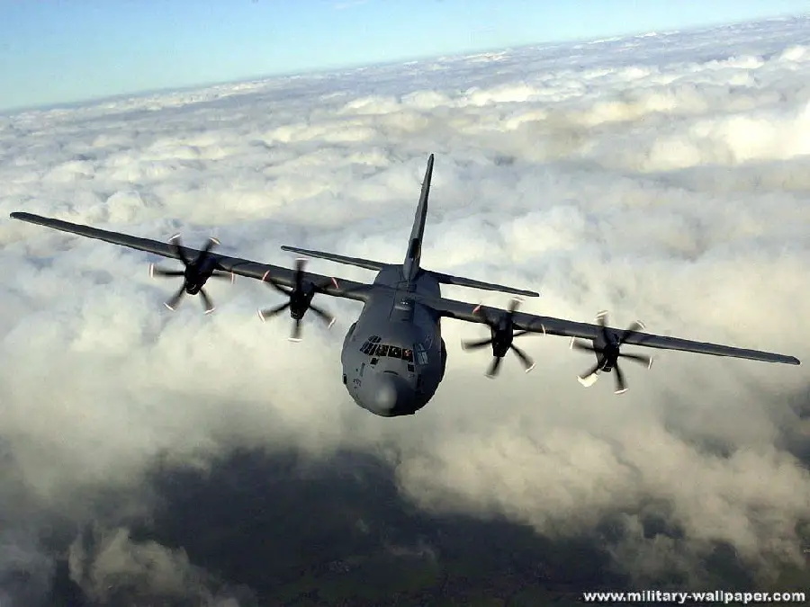 Stock image of Hercules C 130 with the ability to be used in various runways
