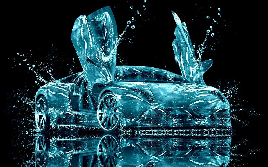 Abstract Water Lamborghini Car Image