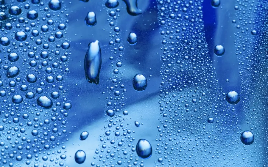 Image of water dew drops on glass abstract water