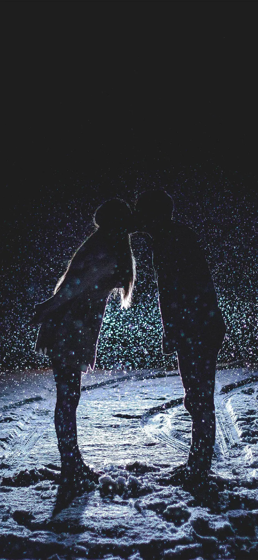 Download Dark Couple Photo Under Rain