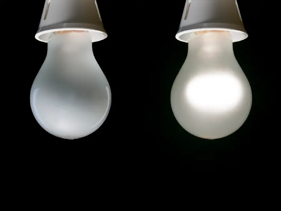 Lamp wallpaper in a dark room