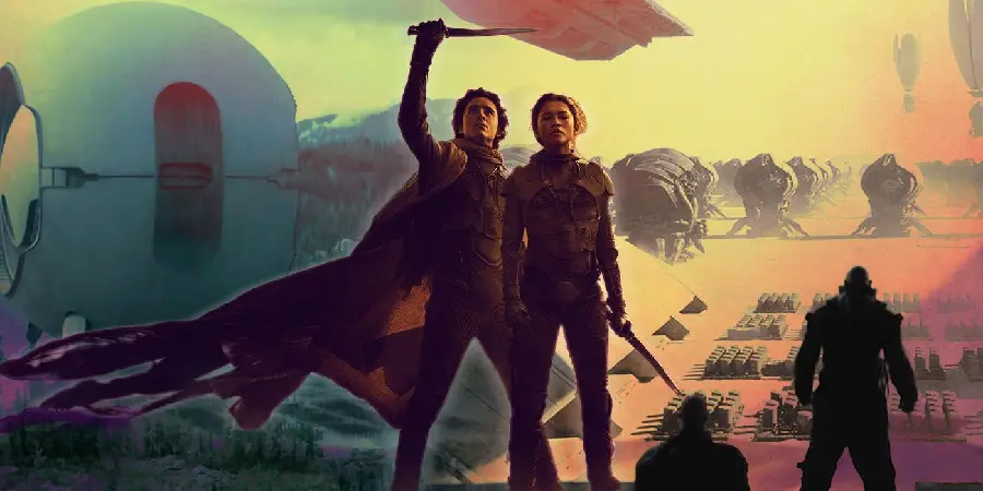 Background from the popular American movie Dune or Dune Part 2