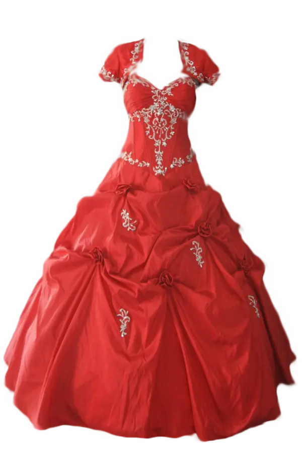 Classic red evening dress PNG and cut out