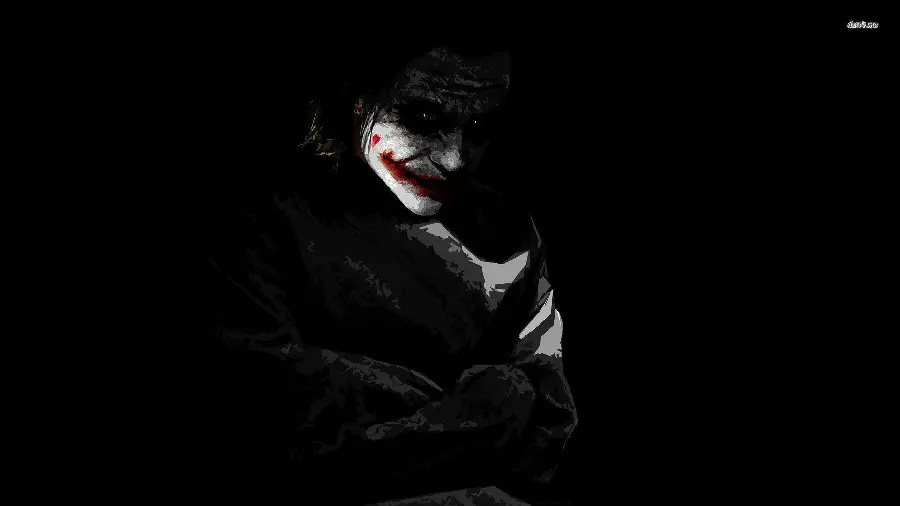 Black Background and Joker Dark Knight Image
