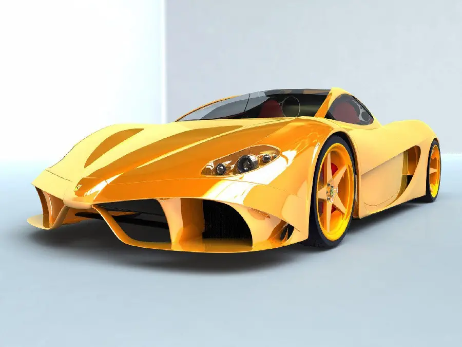 Cool and Crazy Yellow Ferrari Sports Car Wallpaper