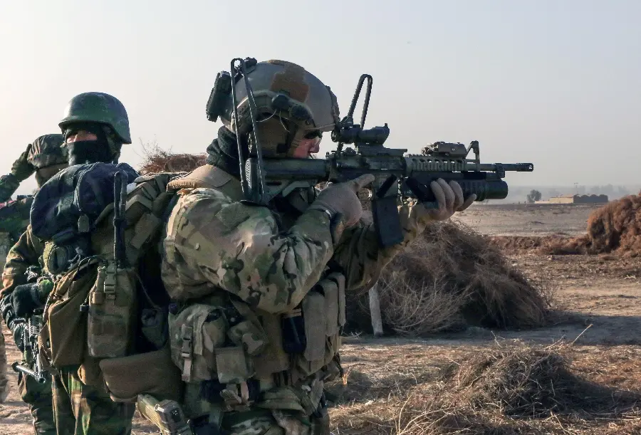 Picture of a cool soldier on a mission of military special forces