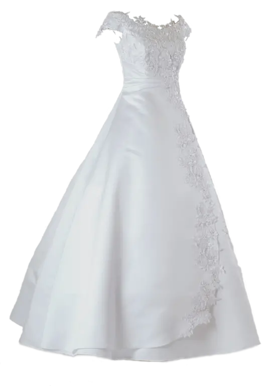 White evening dress for engagement ceremony
