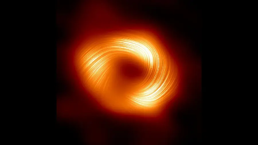  Horizon Observatory photo of the central black hole of the Milky Way with magnetic 2024