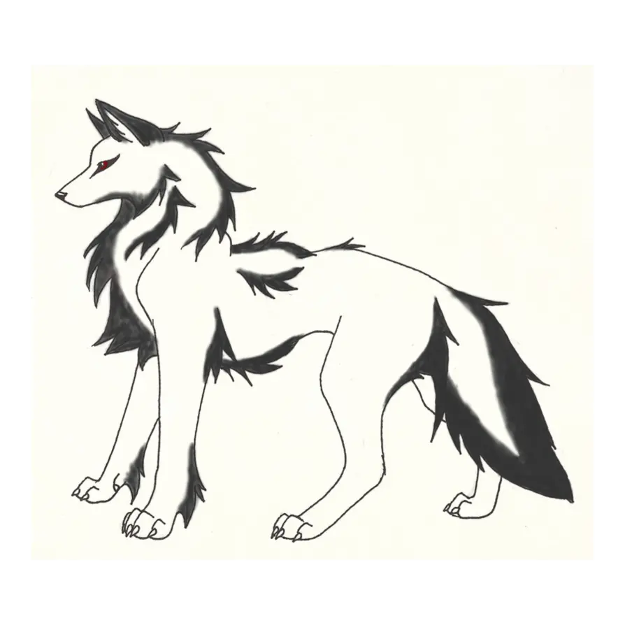 Black and white wolf painting wallpaper PNG with Direct link 
