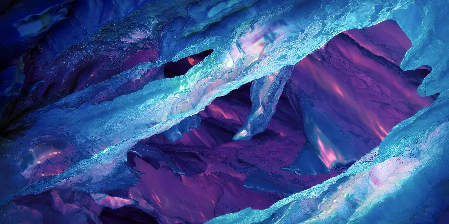 4k stock photo with crystal cave design for advertising high-inch TVs