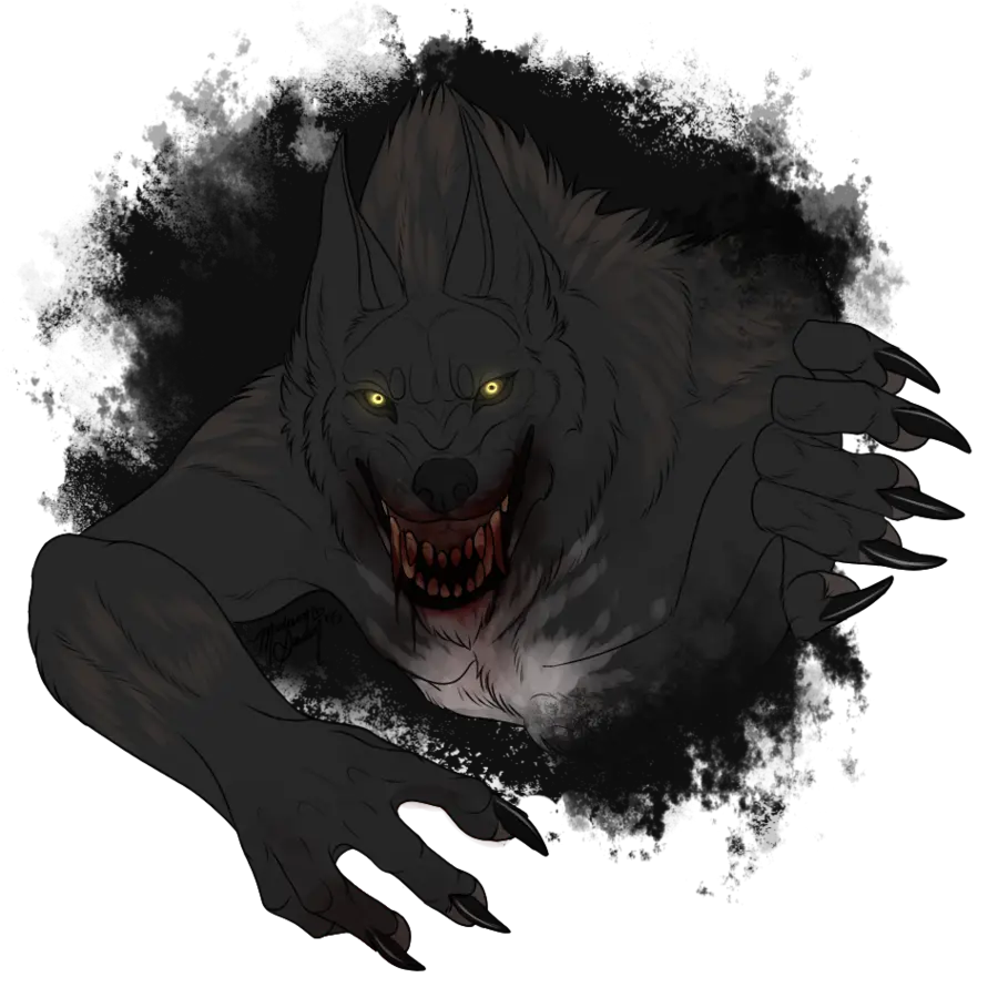 Scary werewolf png drawing stock photo