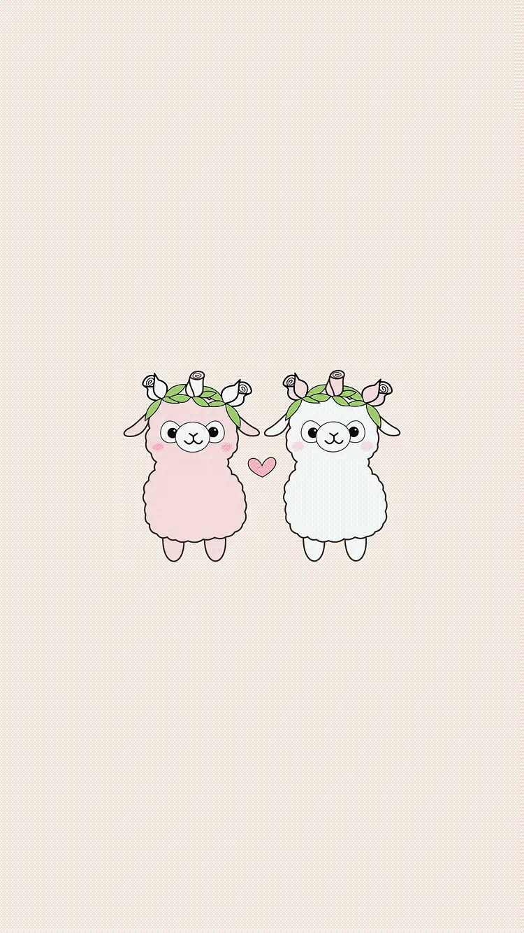 Couple Sheep Painting for iPhone and Samsung Phone Wallpaper