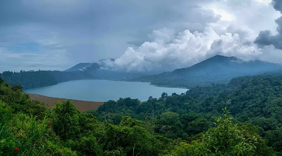 Pure forest nature with a lake in the mountains Bali Indonesia