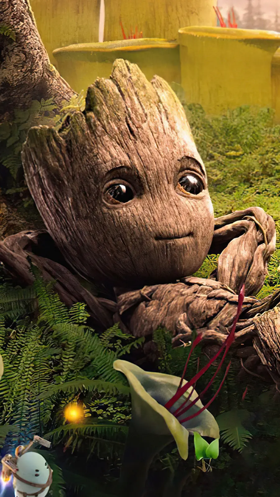 Mobile phone background of Groot for superhero fans