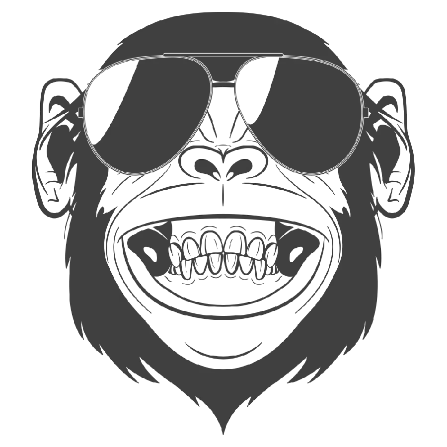 Chimpanzee PNG Black Logo Free Download