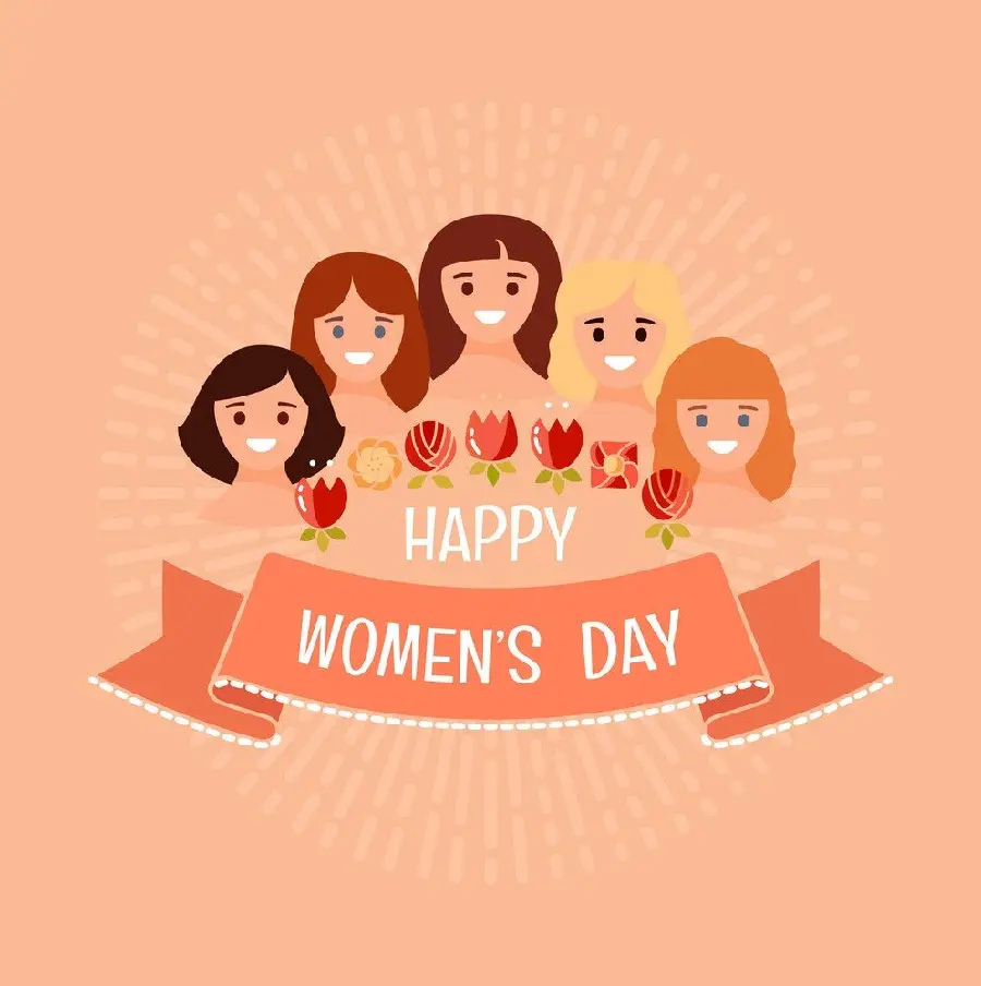 Photo and text of congratulations on Women's Day on March 8