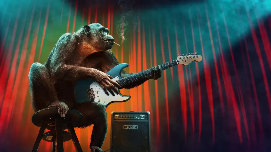 Profile photo Chimpanzee Playing Guitar