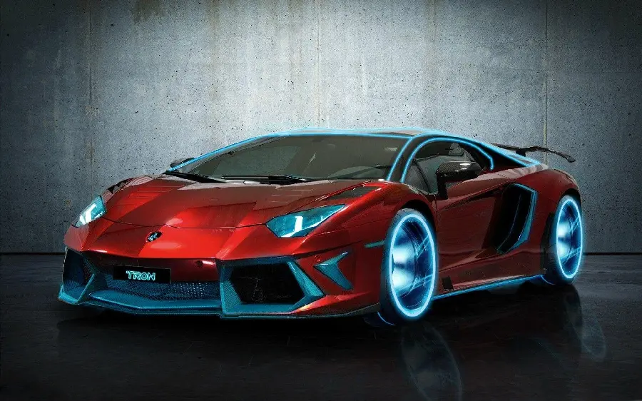 Background of Italian car Lamborghini cherry