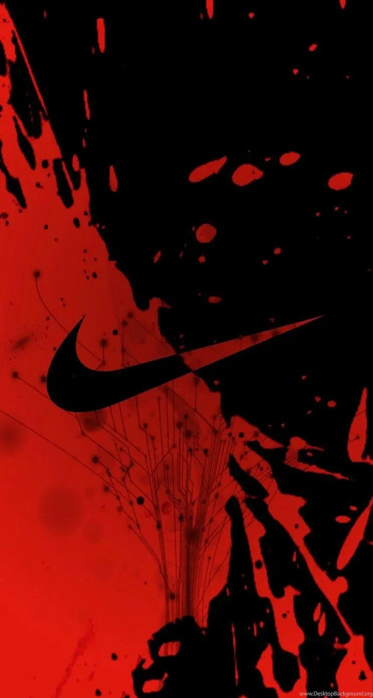 Red and Black Nike Logo Wallpaper for Advertising