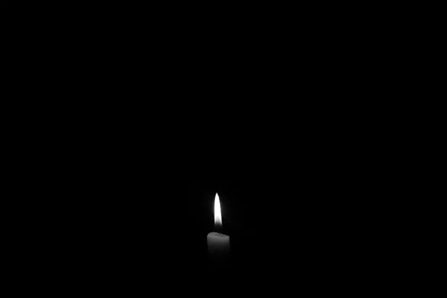 Sad Black Background with Condolence Candle Design
