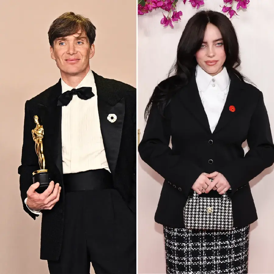 Photo of Billie Eilish and Cillian Murphy winning the Oscars 2024