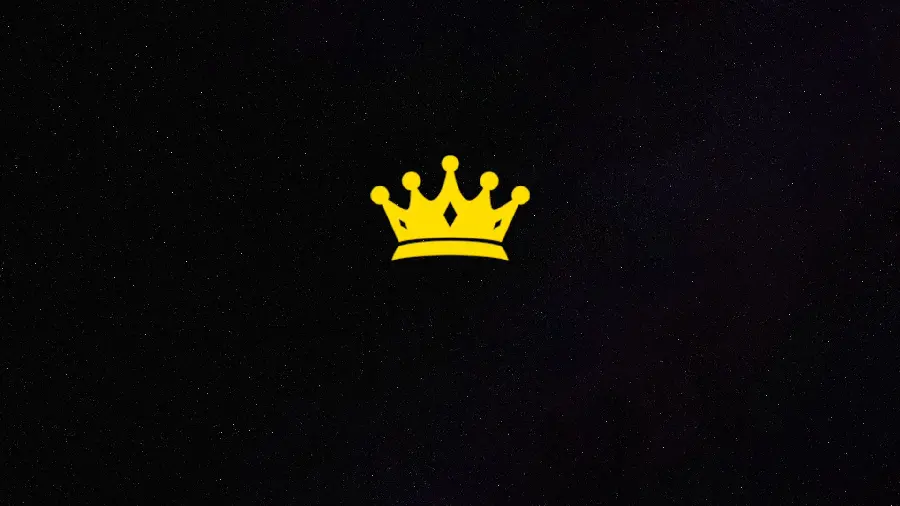 Black phone screen photo with golden crown design