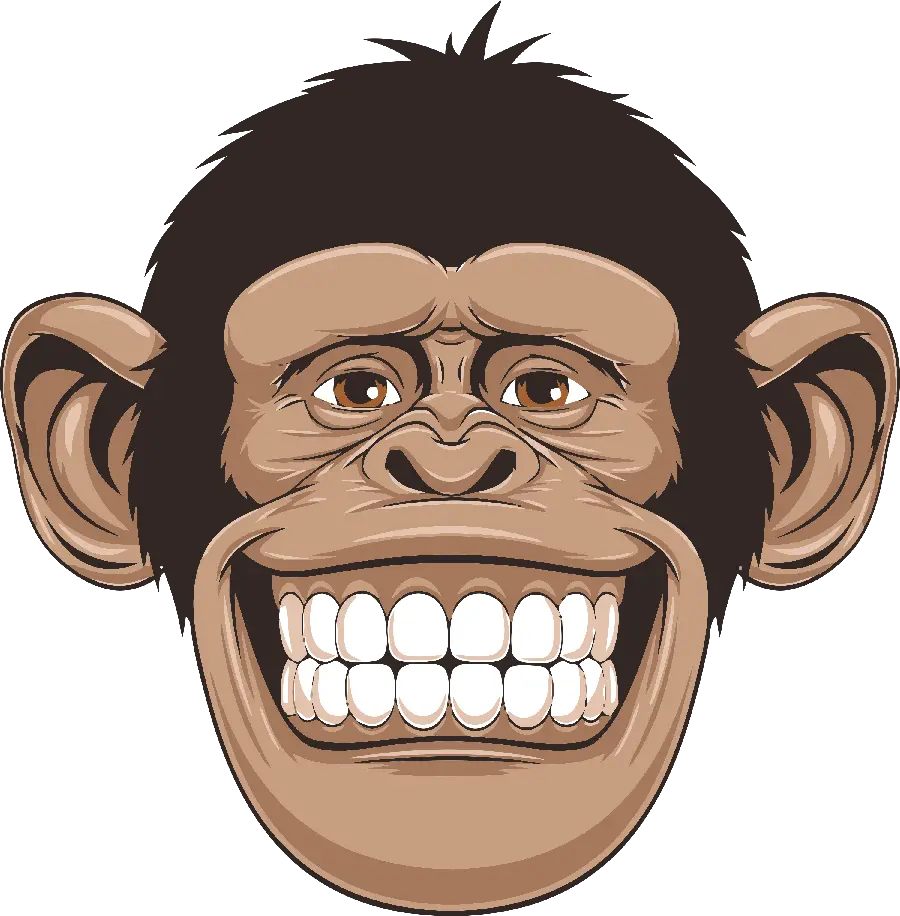 High Quality Chimpanzee Graphic Face Drawing
