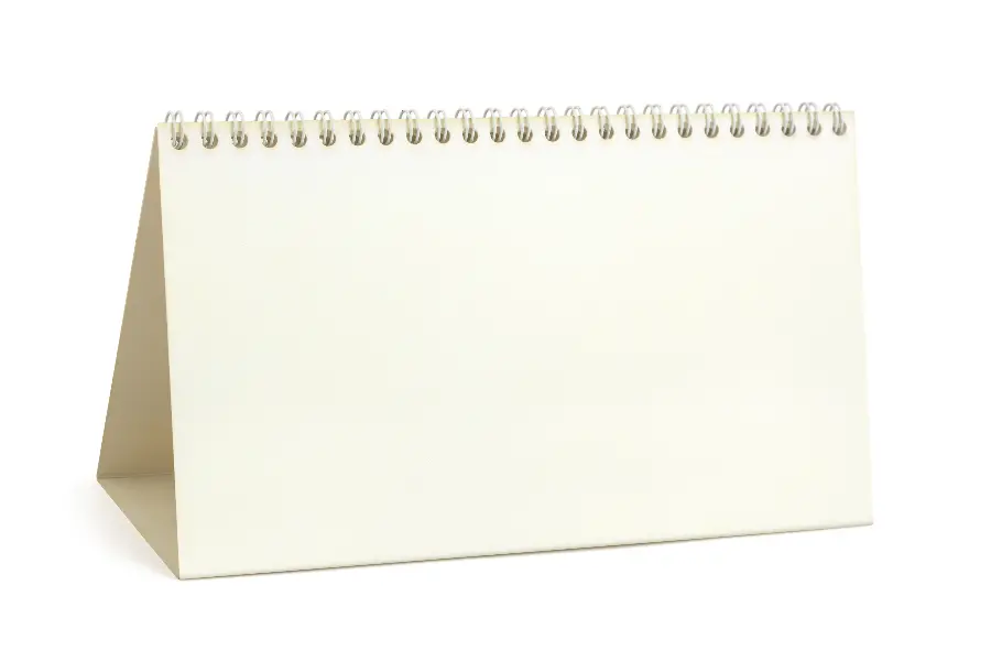 Photo of a desk calendar for writing text