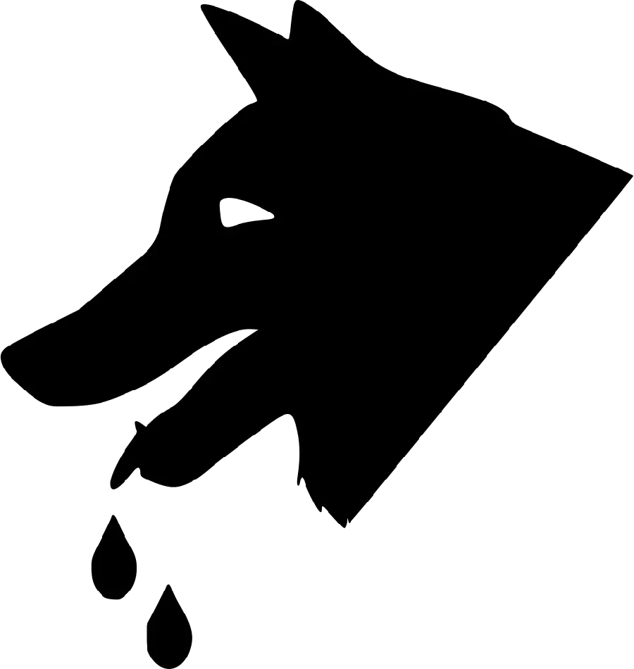 Scary black wolf head drawing PNG