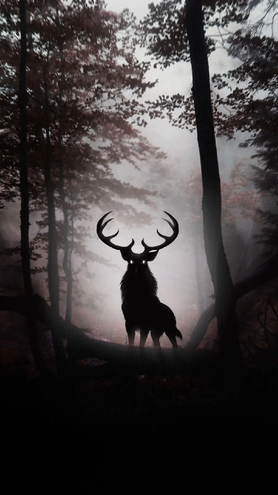 Free Download Black Deer Wallpaper in the Forest in HD Quality
