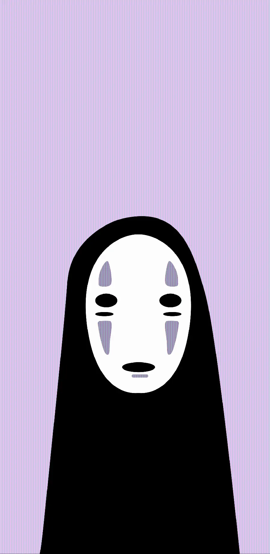 Anime background image with a scary black doll design