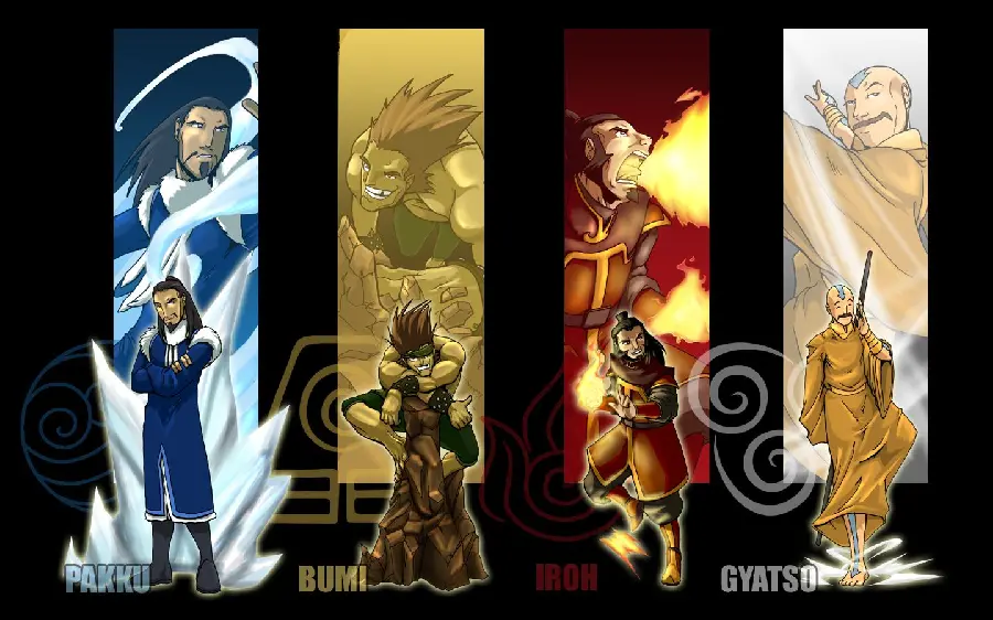 Animation photo of four avatar element controllers