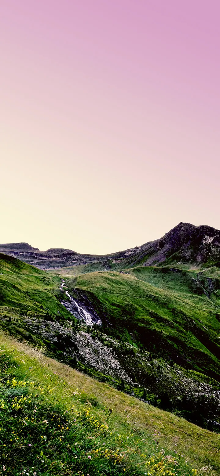 Green mountain landscape background image for mobile phones