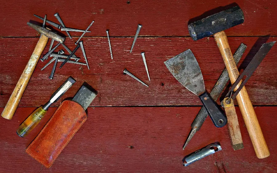 Background photo of old hand tools in 8K quality