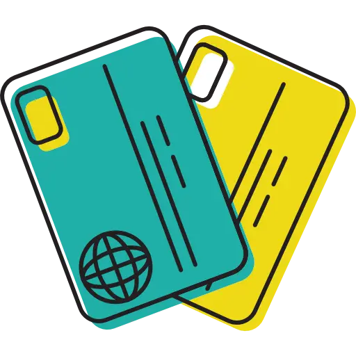 Photos of various credit cards and card readers png