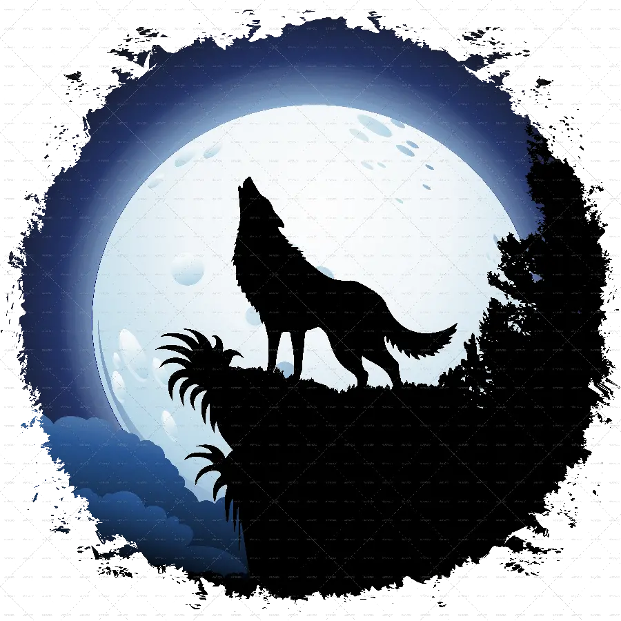 Amazingly Beautiful Wolf Painting with Mostly Black and White ColorsPNG
