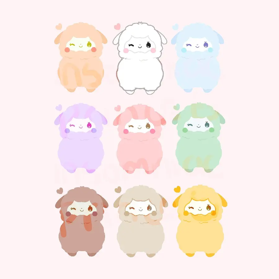 Colorful sheep image for simple drawing free download