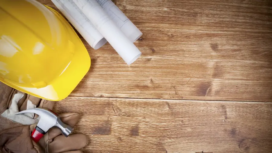 Wooden background for a carpentry workshop and writing text