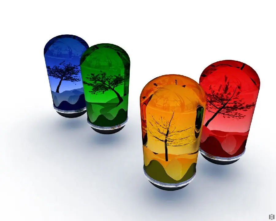 Glass Art Sculpture of the Seasons Year