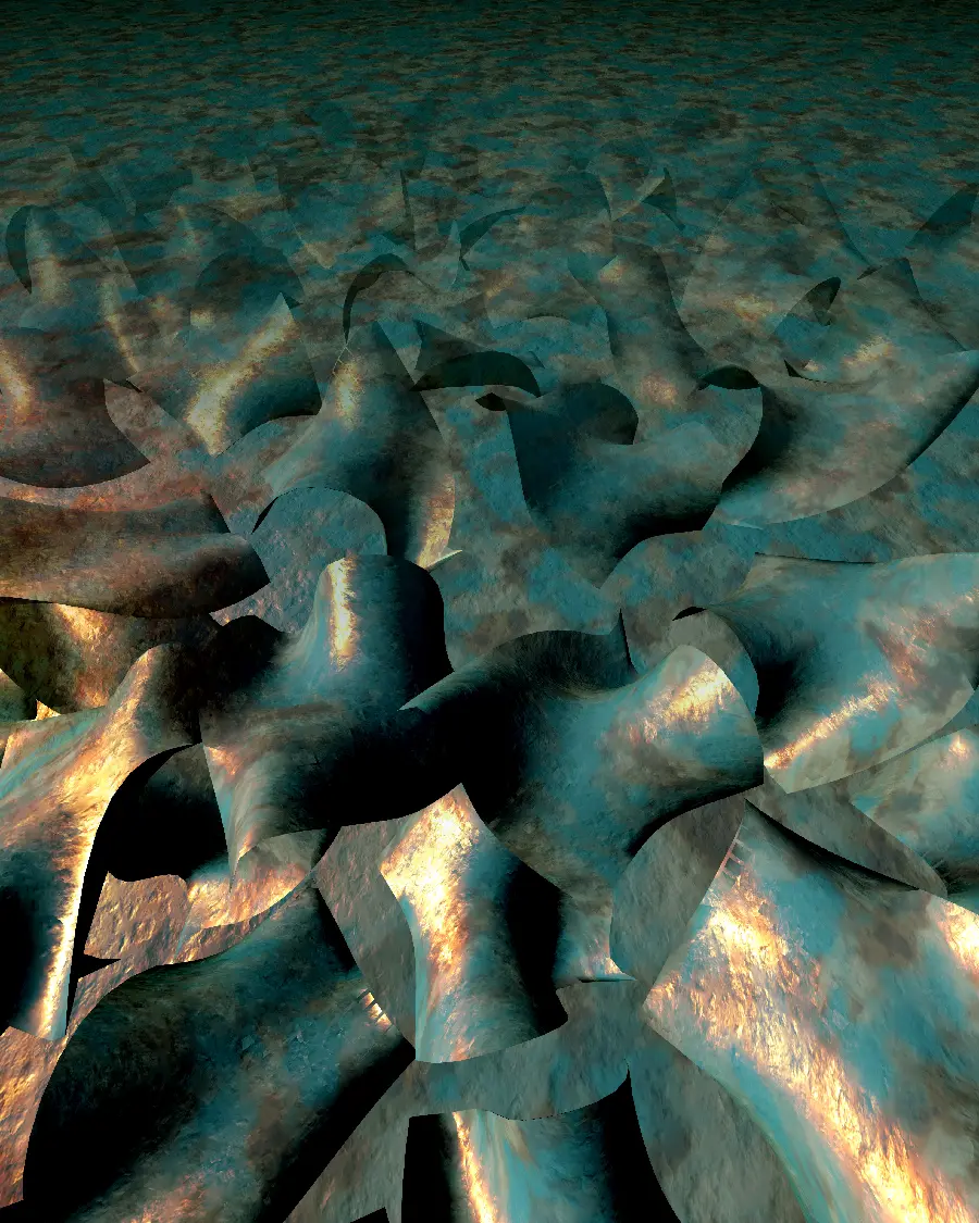 Wallpaper with Strange Design and Metallic Colors